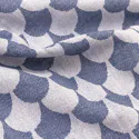 Couverture plaid DROPALL 100% coton bleu marine et blanc 130x170 cm