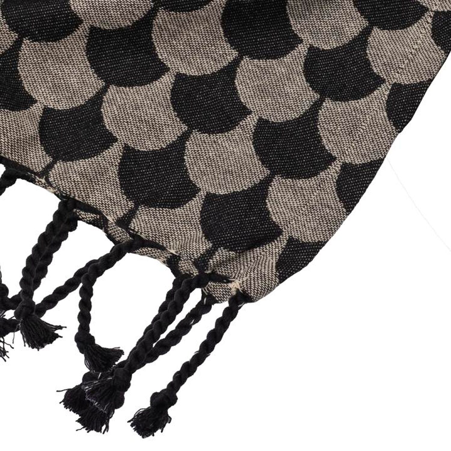 Zwart-grijze katoenen plaid met franjes van DROPALL