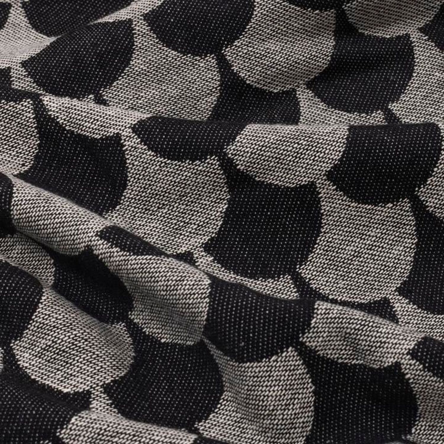 Zwart-grijze katoenen plaid met franjes van DROPALL