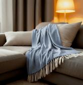 Couverture plaid 100% coton...