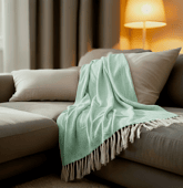 Couverture plaid 100% coton...