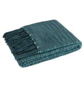 Couverture plaid bleu-vert...