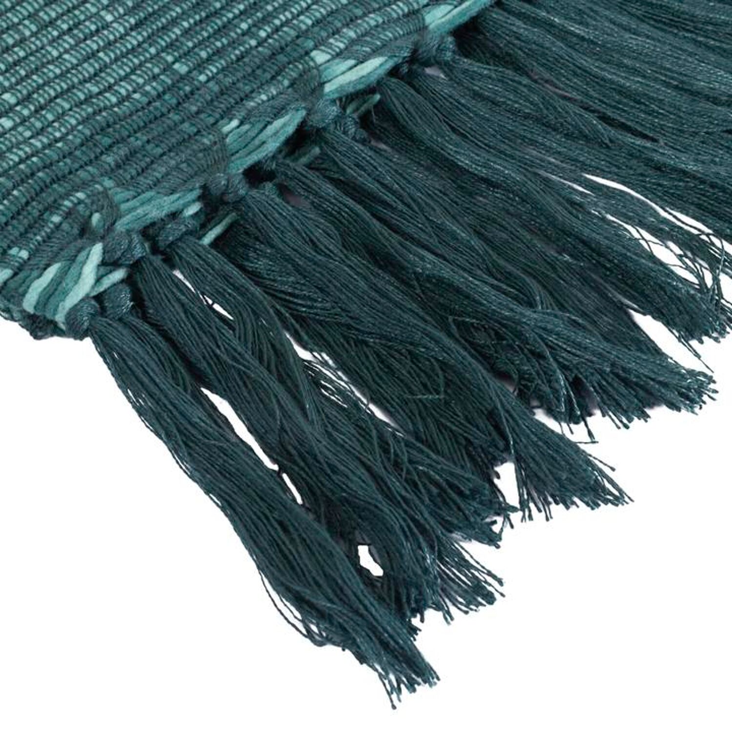 Blau-grüne Plaid-Decke mit Fransen 130x170cm ANEVIK