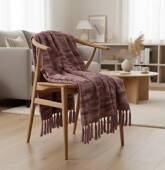 Couverture plaid prune avec...