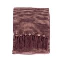 Decke Plaid pflaume mit Fransen 130x170cm ANEVIK