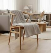 Couverture plaid beige...