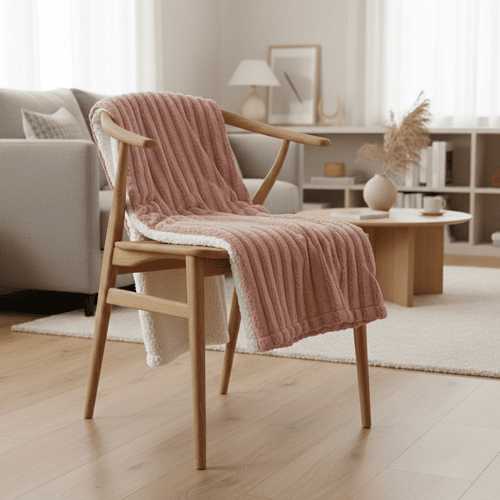 Manta xadrez cor-de-rosa...