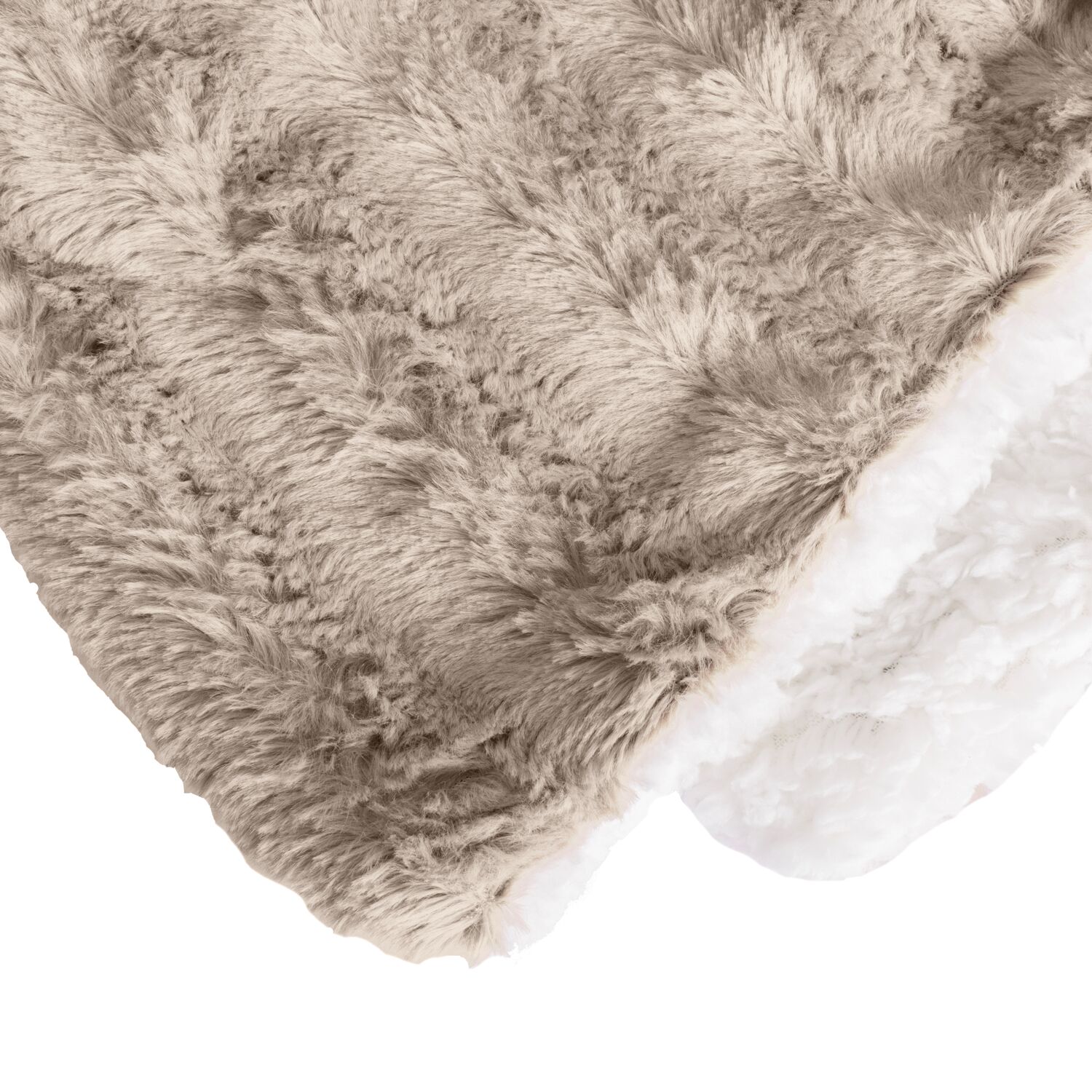 Cobertura de lã em poliéster bege 130x170 cm - Coleção BERGIL