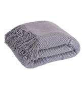 Couverture plaid gris clair...