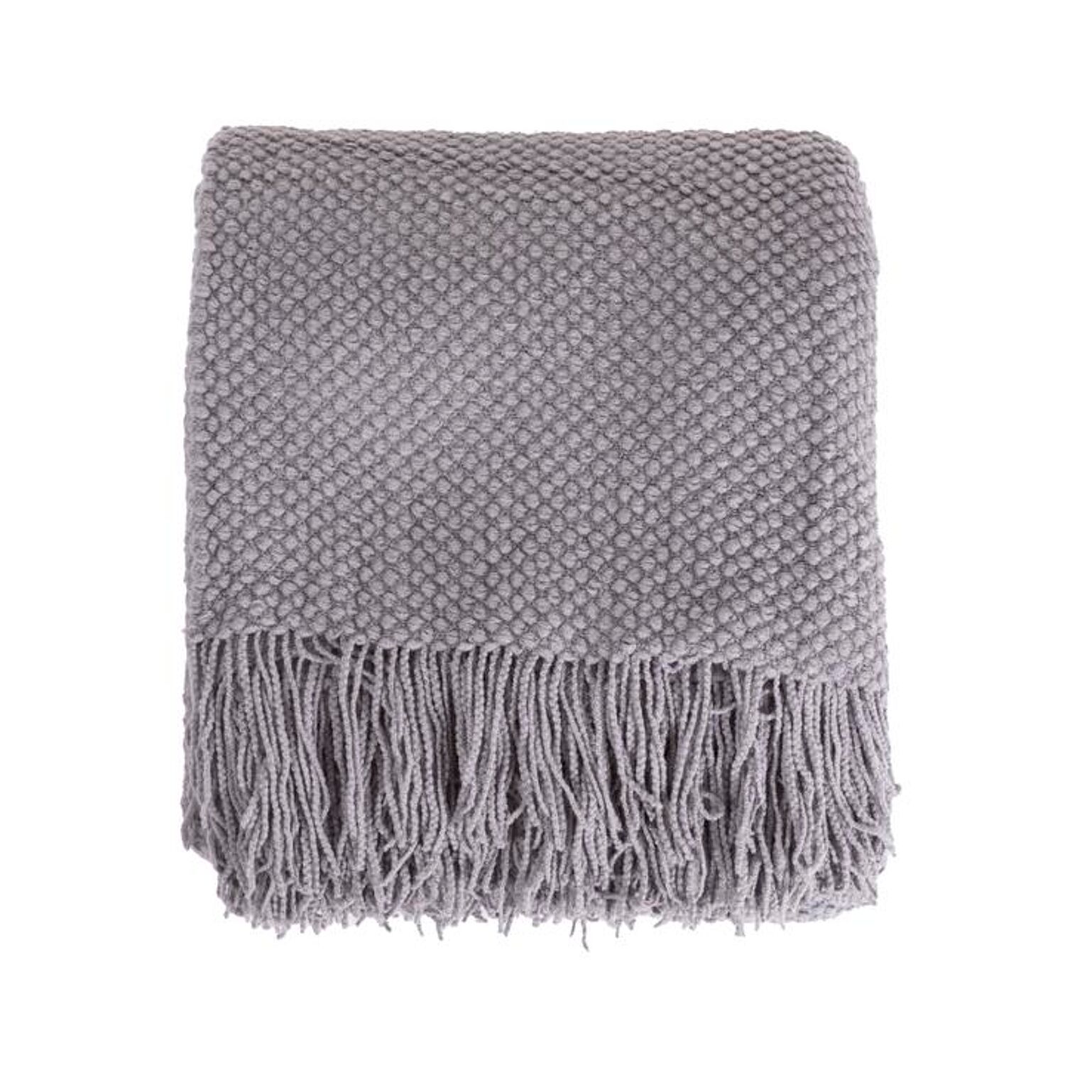 Coperta a quadri grigio chiaro 130x170cm DENARLA