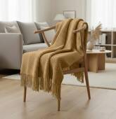 Couverture plaid marron...