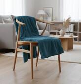 Couverture plaid bleu-vert...