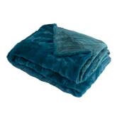Couverture plaid bleu-vert...