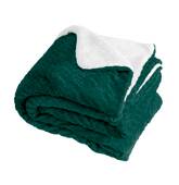 Couverture plaid vert foncé...