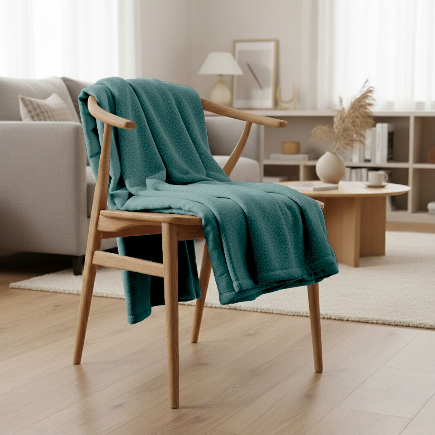 Couverture plaid verte 130x170cm PANORA