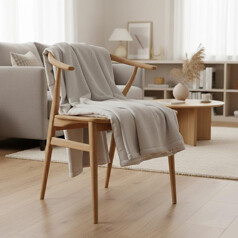 Plaid-Decke hellgrau...