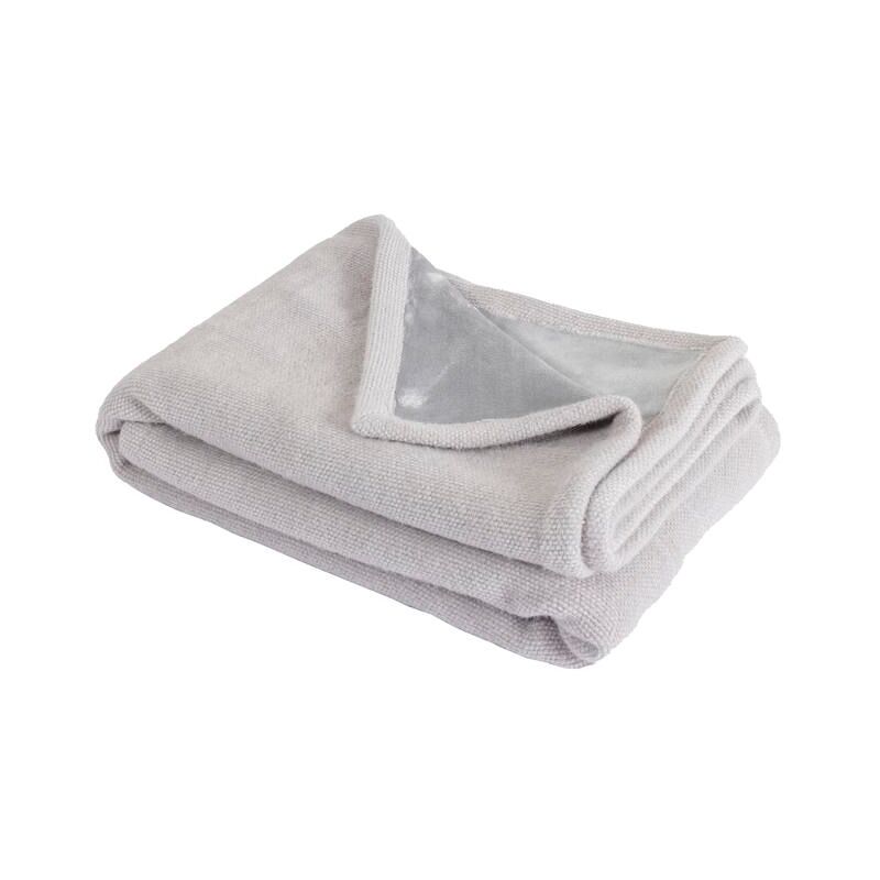 Couverture plaid gris clair... - Happy Garden