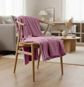 Couverture plaid rose...