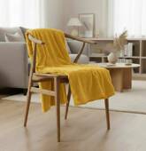 Couverture plaid jaune...