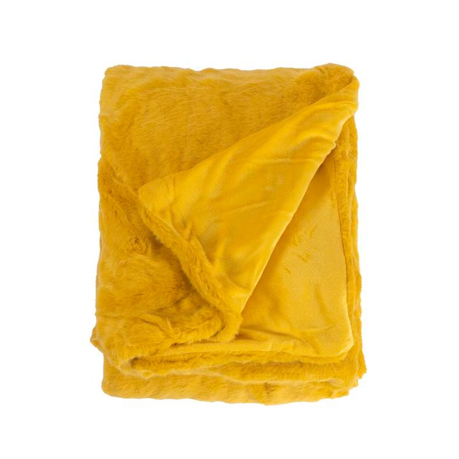 Couverture plaid jaune 130x160cm MINNOR