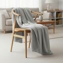 Plaid-Decke hellgrau 130x170cm SMOOTIK