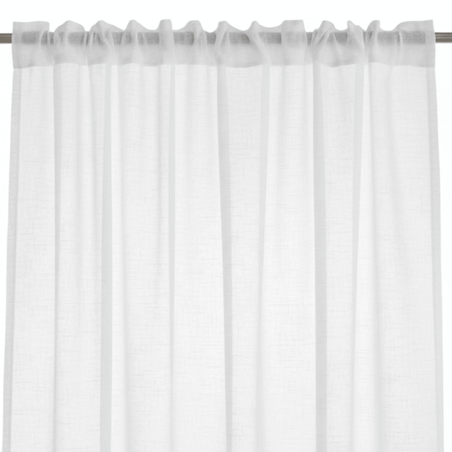 Rideau plissé en voile blanc semi-transparent ASOVA 140x280 cm