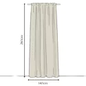 Rideau plissé en voile blanc semi-transparent ASOVA 140x280 cm
