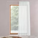Rideau plissé en voile blanc semi-transparent ASOVA 140x280 cm