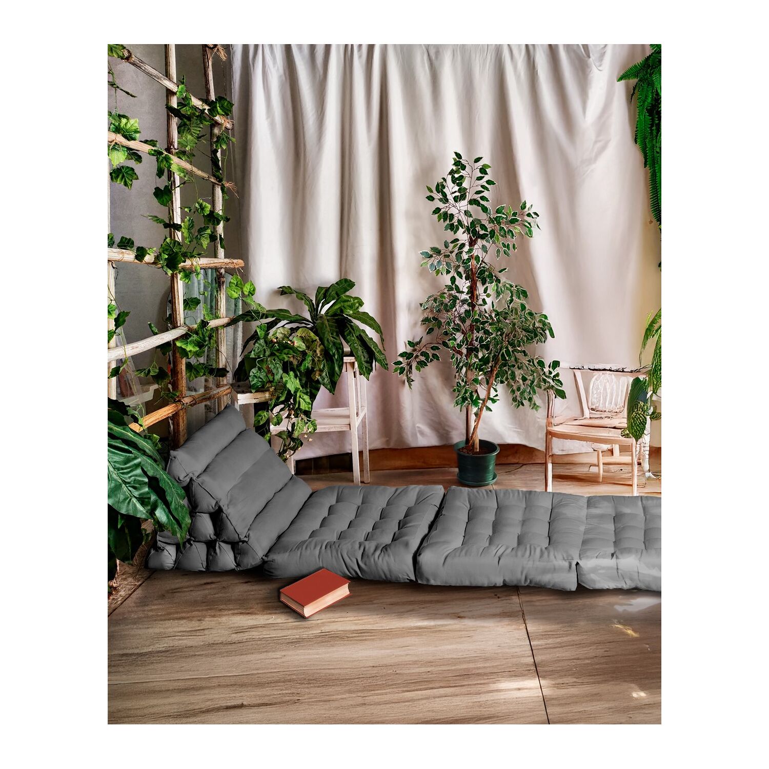 Lot de 2 matelas de sol modulaires gris foncé PYRAMIDE