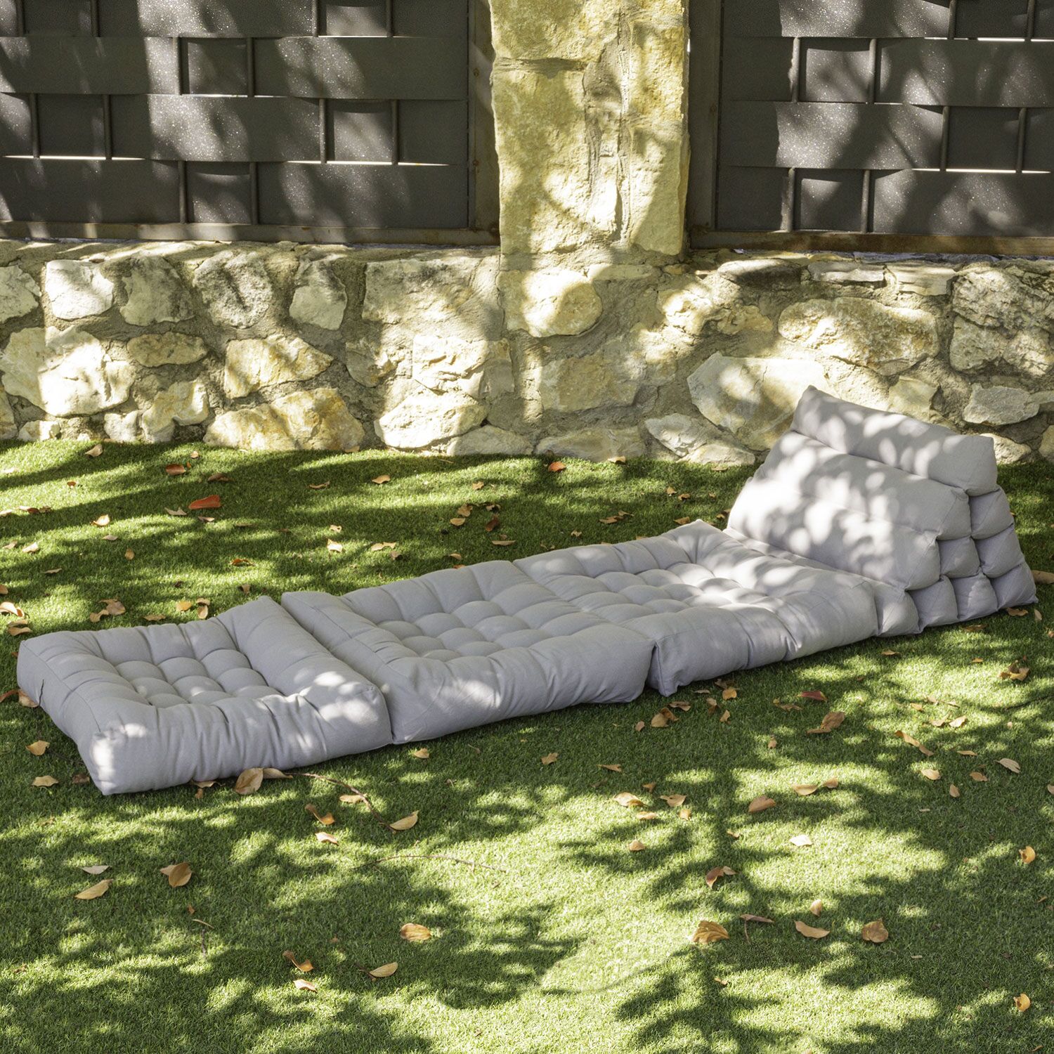 Lot de 2 matelas de sol modulaires gris clair PYRAMIDE