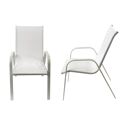 Lot de 6 chaises MARBELLA en textilène blanc - aluminium blanc