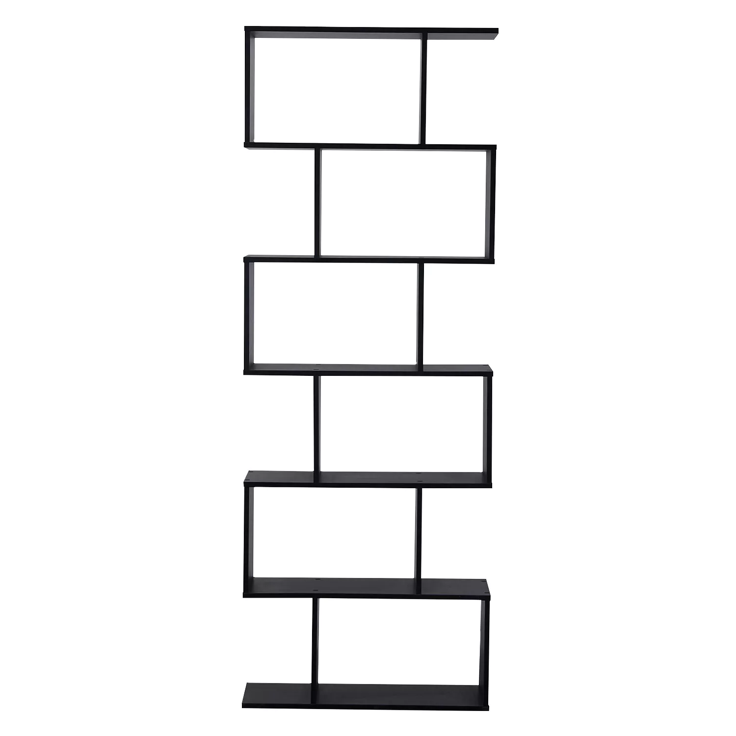 Bibliothèque 6 étagères noire VIRGINIA