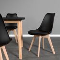 Pack de 2 sillas escandinavas NORA color negro con cojín