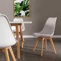 Lot de 2 chaises scandinaves NORA blanches avec coussin