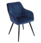 Chaise vintage velours bleu
