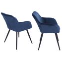 Chaise vintage GISELE velours bleu