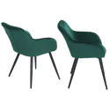 Chaise vintage GISELE velours vert