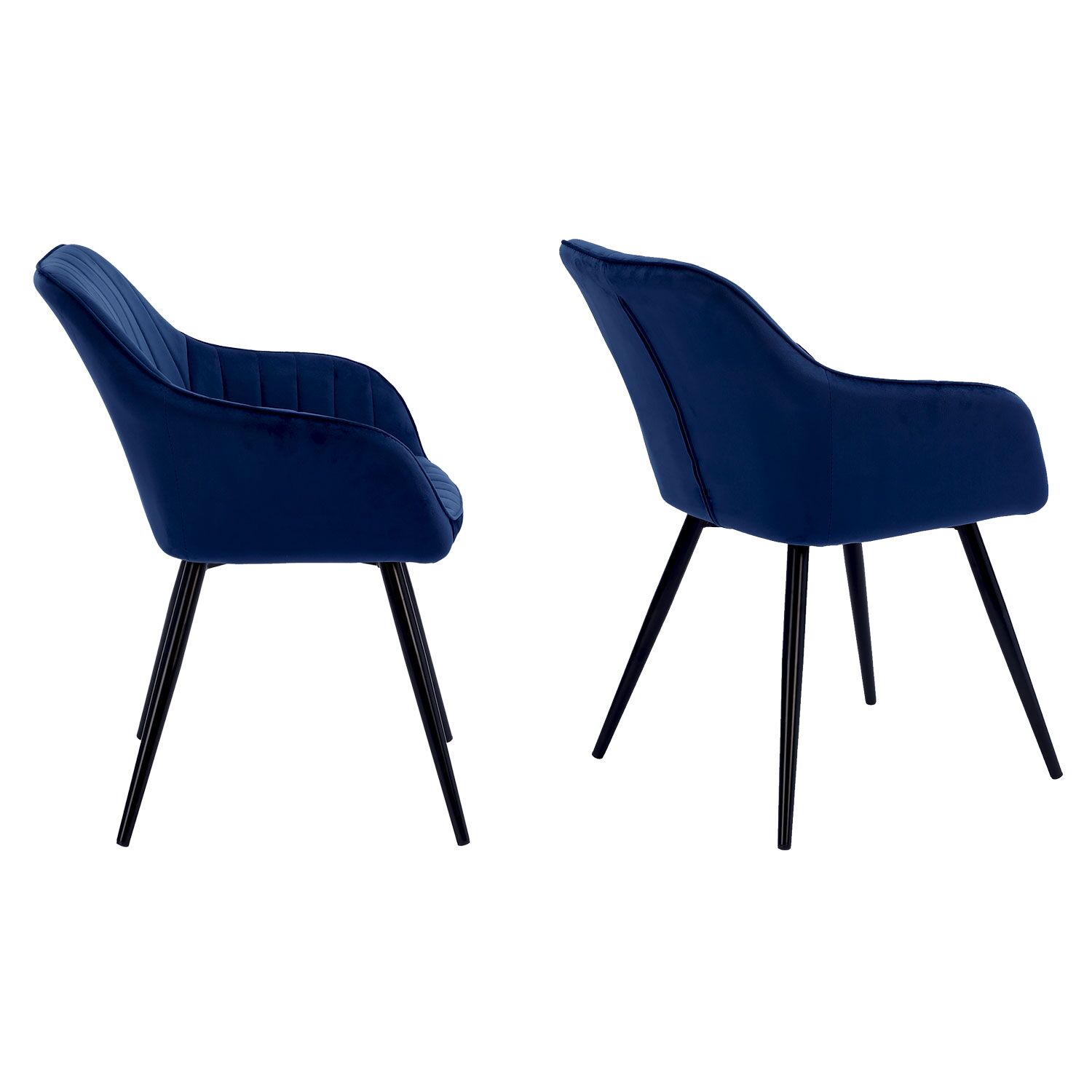 Chaise en velours BERTILLE bleue