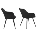 Lot de 2 chaises en velours BERTILLE noires