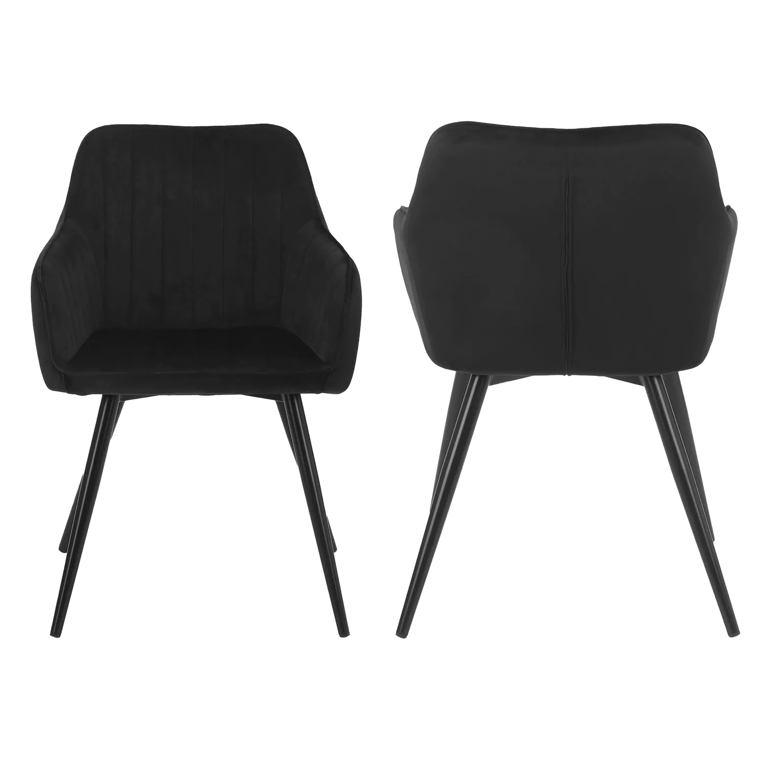 Lot de 2 chaises en velours BERTILLE noires