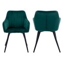 Chaise en velours BERTILLE verte