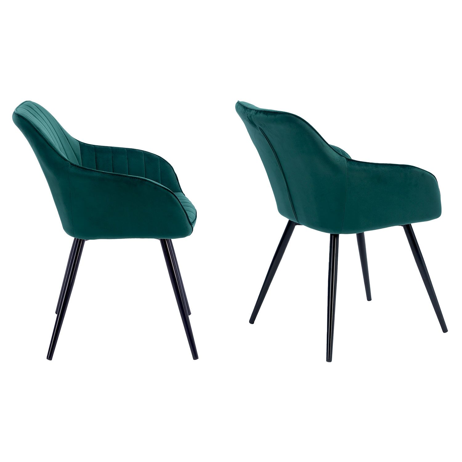 Lot de 2 chaises en velours BERTILLE vertes