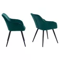Lot de 2 chaises en velours BERTILLE vertes