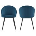 Pack de 2 sillas vintage de terciopelo azul DIANE