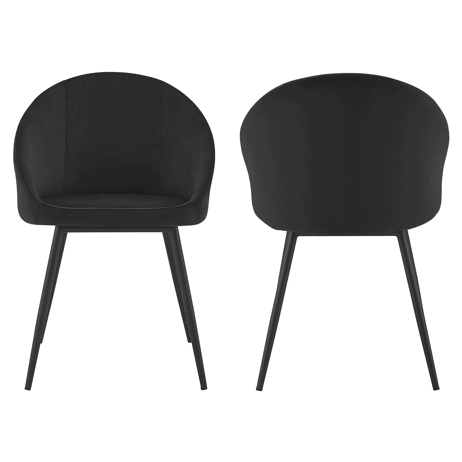 Pack de 2 sillas vintage de terciopelo negro DIANE