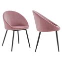 Pack de 2 sillas vintage de terciopelo rosa DIANE