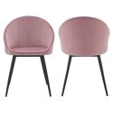 Pack de 2 sillas vintage de terciopelo rosa DIANE