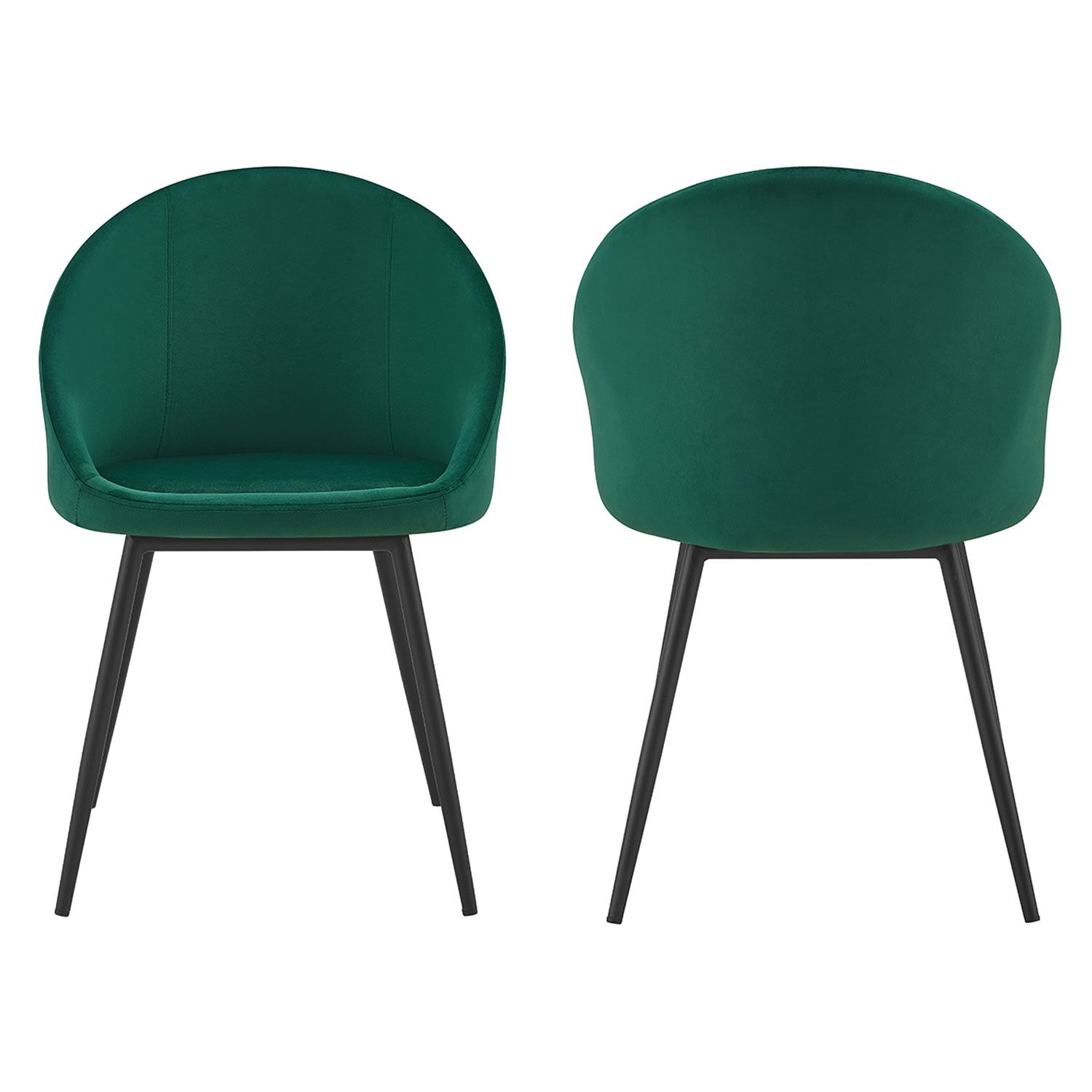 Lot de 2 chaises vintage DIANE velours vert