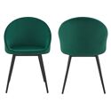 Lot de 2 chaises vintage DIANE velours vert