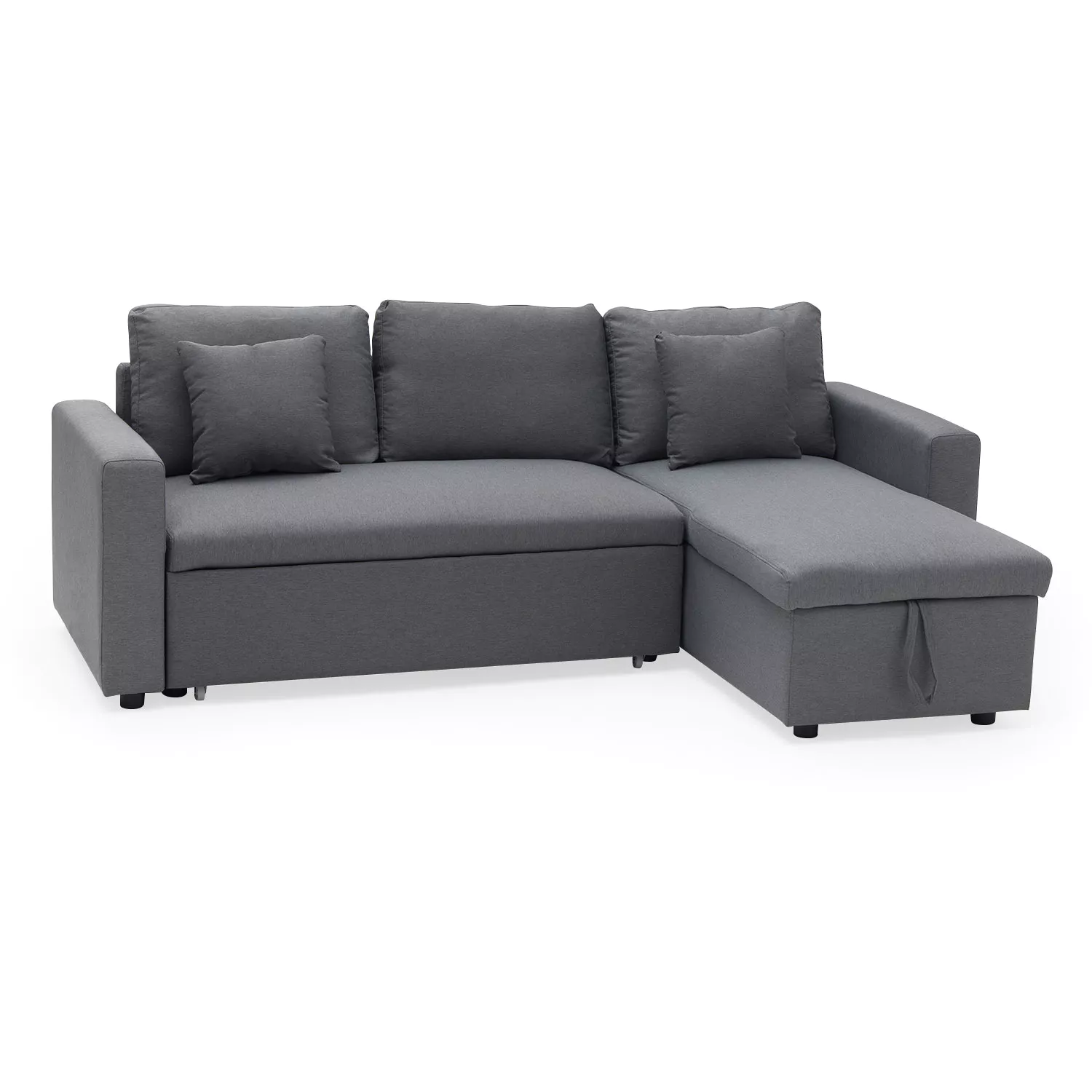 Ausziehbares Ecksofa CLARK 3-Sitzer grau